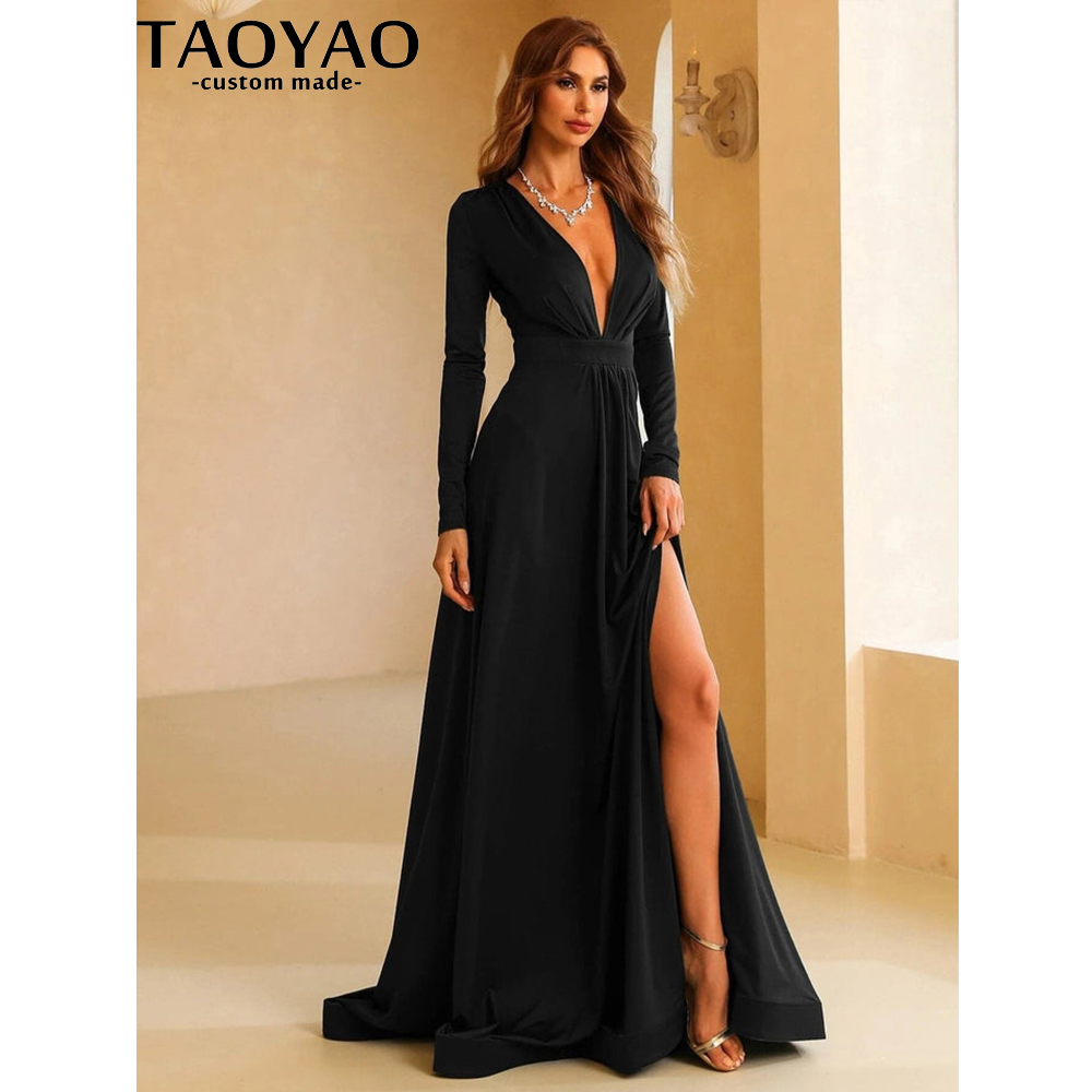 TaoYao Women Evening Dresses C - огляд і ціна Elegant Satin Evening Gown Split