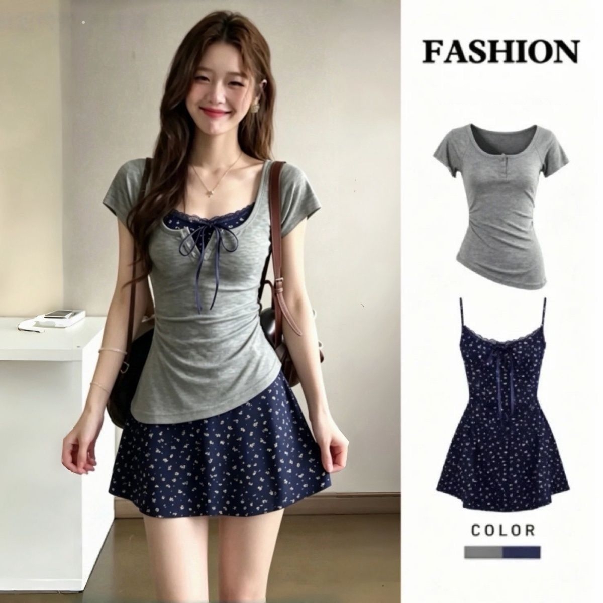Women's French Graceful Slim L - огляд і ціна Korean Style A Line Shirt Dress