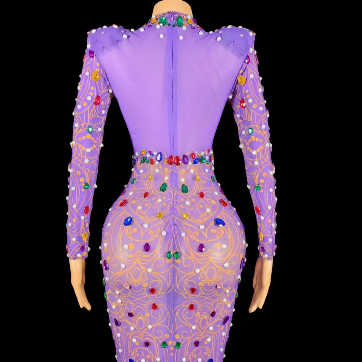 Sparkly Rhinestones Purple Mer - огляд і ціна Sparkly Rhinestone Club Party Dress