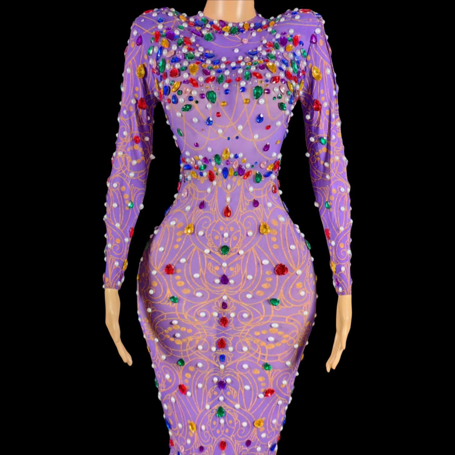 Sparkly Rhinestones Purple Mer - огляд і ціна Sparkly Rhinestone Club Party Dress