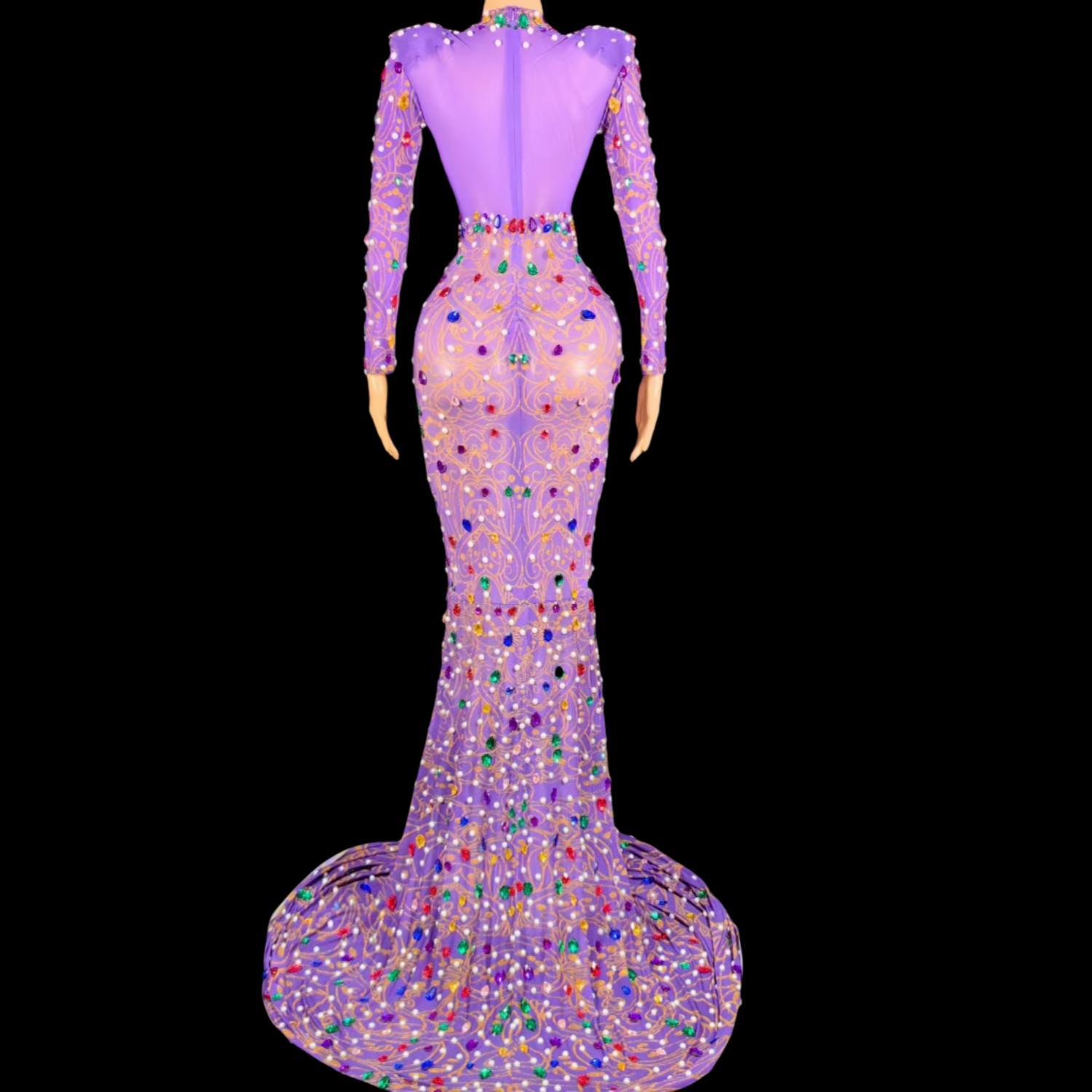 Sparkly Rhinestones Purple Mer - огляд і ціна Sparkly Rhinestone Club Party Dress