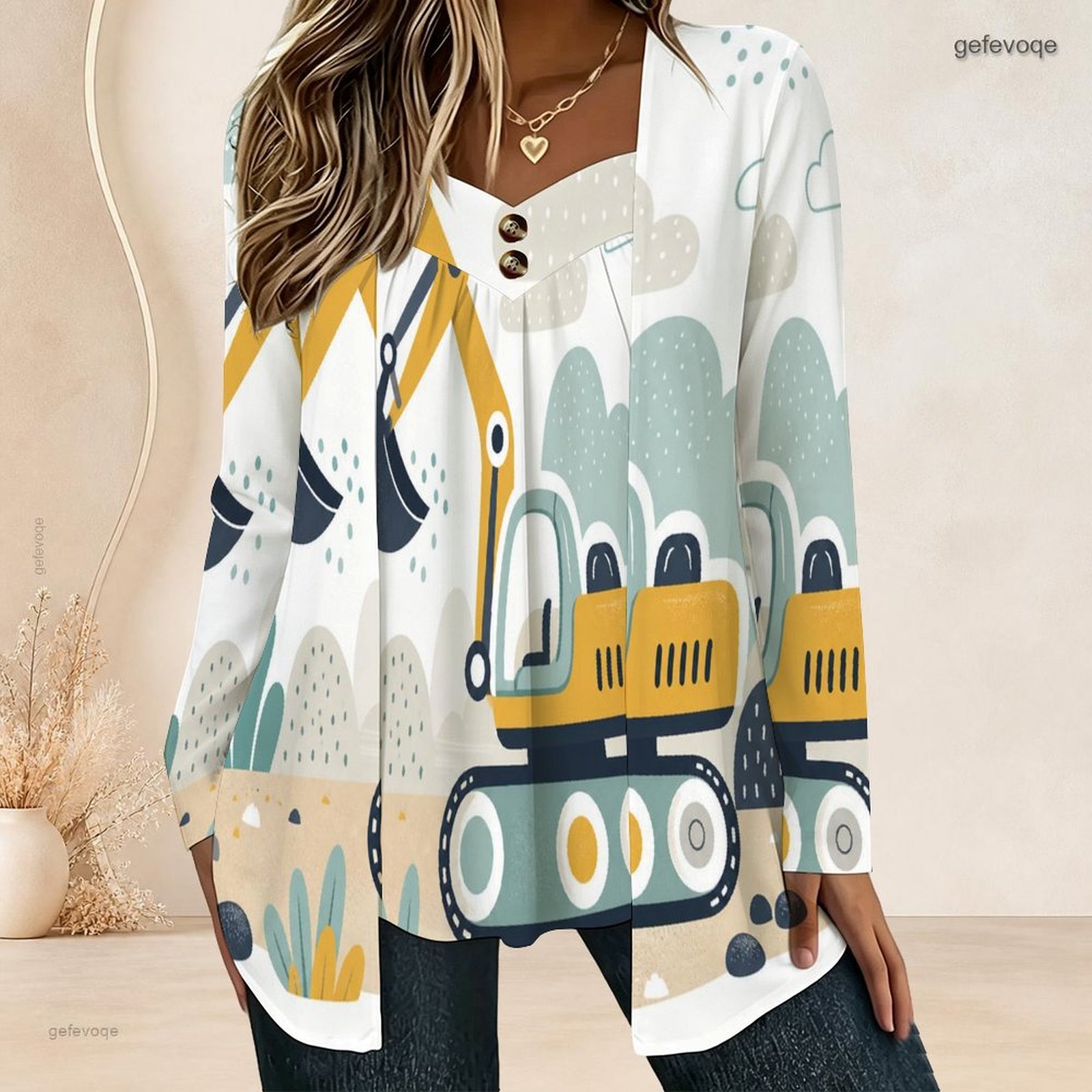Women Fake Two Piece Long Slee - огляд і ціна Blouses
