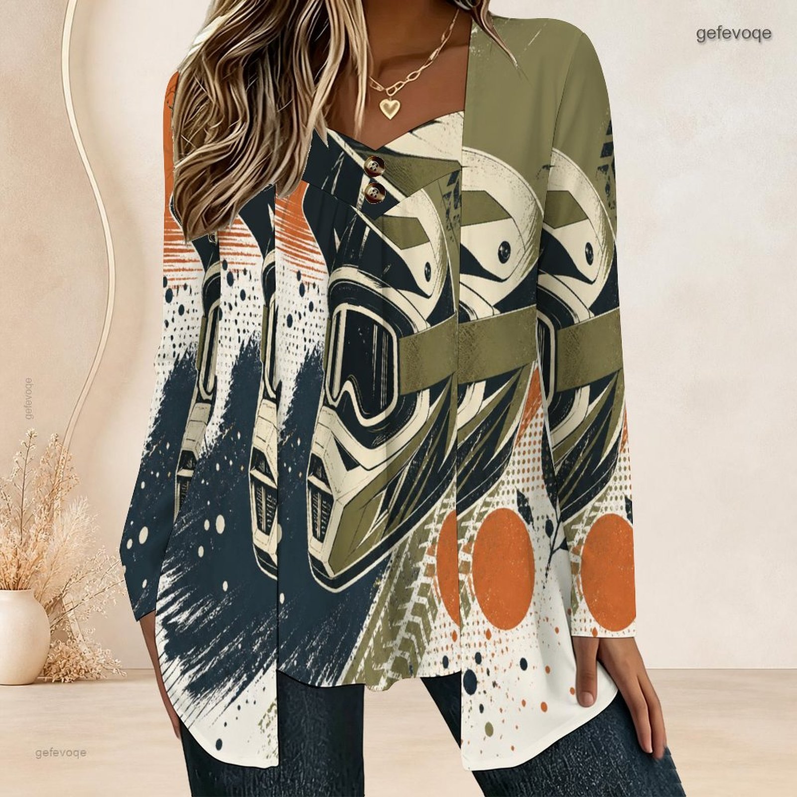Women Fake Two Piece Long Slee - огляд і ціна Blouses
