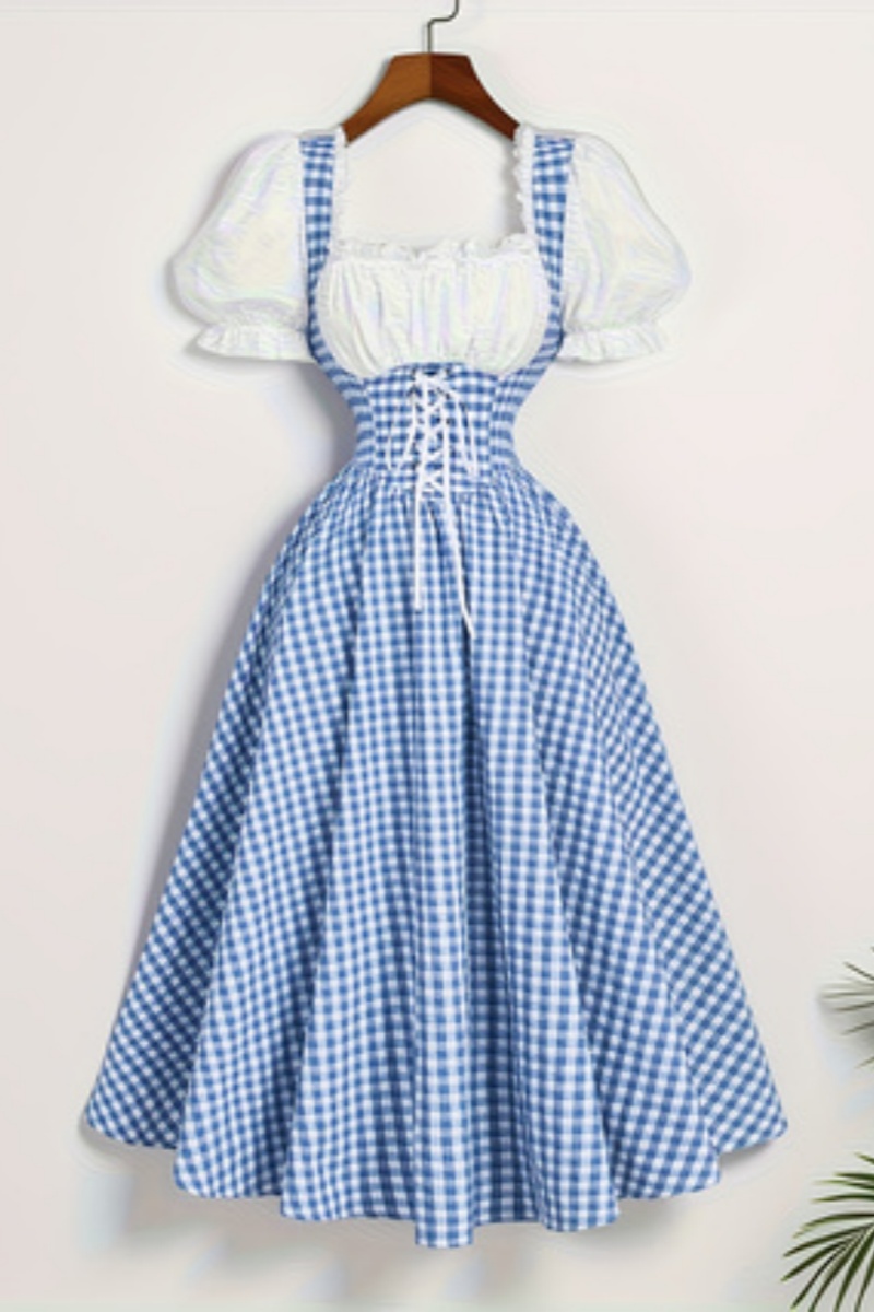 Ladies' Fashion Blue and White - огляд і ціна French Vintage Floral Midi Dress