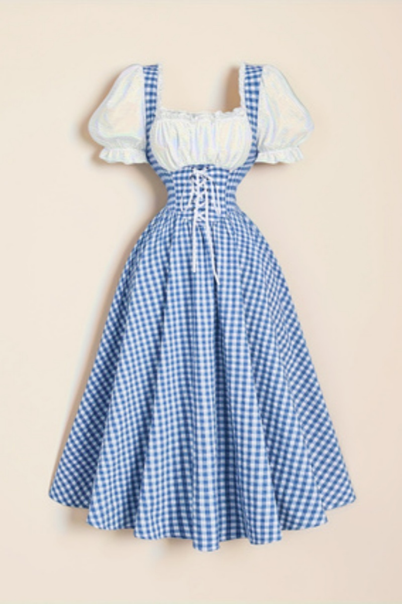 Ladies' Fashion Blue and White - огляд і ціна French Vintage Floral Midi Dress