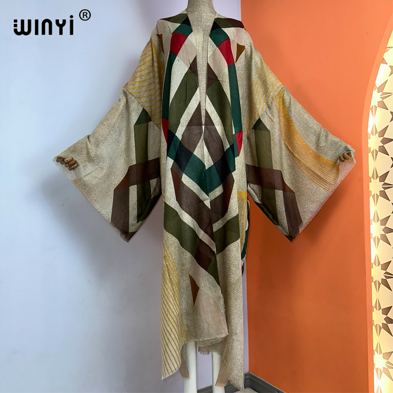 WINYI kimono summer boho print - огляд і ціна Boho Summer Beach Maxi Dress