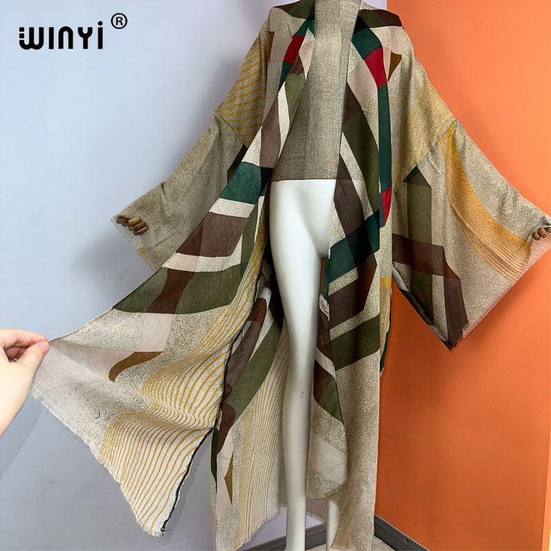 WINYI kimono summer boho print - огляд і ціна Boho Summer Beach Maxi Dress